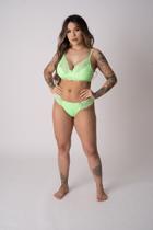Conjunto Fantasy Verde Neon com Renda Deluxe Lingerie