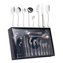 Conjunto Faqueiro 101 Peças Aço Inox Avalon Jogo Talheres Caixa Wolff