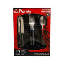 Conjunto Faqueiro 17 Peças Aço Inox Planeta