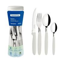 Conjunto Faqueiro 24 Peças Ipanema Lâmina Inox Cabo Branco - Tramontina 23399891 Conjunto Faqueiro 24 Peças Ipanema Lâmina Inox Cabo Branco - Tramontina 23399891
