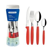 Conjunto Faqueiro 24 Peças Ipanema Lâmina Inox Cabo Vermelho - Tramontina 23399791