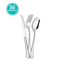 Conjunto Faqueiro Jogo 36 Peças Inox Luxo Garfo Faca Colher