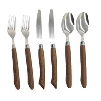 Conjunto Faqueiro Jogo 36 Peças Wood Luxo Garfo Faca Colher