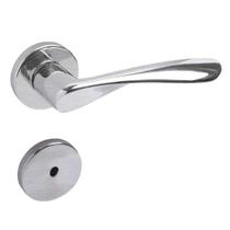 Conjunto Fechadura 610 Zamak Banheiro Cromado Acetinado - La Fonte