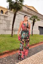 Conjunto fem cropped + calça estampado 3 opções de cores calça com elástico tecido algodão veste p/m