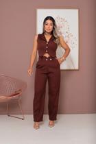 Conjunto Feminina Alfaiataria Calça e colete Elegante Estilosa