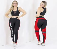 Conjunto Feminino Academia Fitness Calça Legging e Top Suplex The Start Oferta Corte Joelho