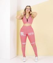 Conjunto Feminino Academia Fitness Calça Legging e Top Suplex The Start Oferta Corte Joelho