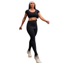 Conjunto Feminino Academia Top e Calça Saia Moda Esportivo Tecido Premium - DL fitness