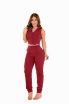 Conjunto Feminino Alfaiataria Calça Cintura Alta Moda Bloguer Luxo