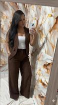 Conjunto feminino alfaiataria calça pantalona e colete Conjunto feminino alfaiataria calça pantalona e colete
