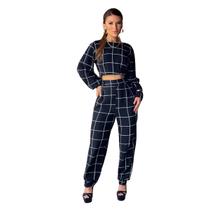 Conjunto Feminino Alfaiataria Elegante Calça e Blusa Manga Longa Outono Inverno Quentinho Social Confortável