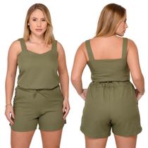 Conjunto Feminino Alfaiataria Shorts e Blusa Crepe Soltinho Conjunto Feminino Alfaiataria Shorts e Blusa Crepe Soltinho