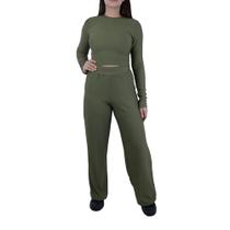 Conjunto Feminino Babicat Canelado Verde Cipreste - B1883