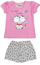 Conjunto feminino bebê gatinho p ao g sempre kids