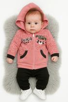 CONJUNTO FEMININO BEBÊ MOLETOM CAPUZ P (0 a 3 meses)