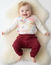 Conjunto Feminino Bebê Moletom Flanelado Unicornio P (0 a 3 meses)