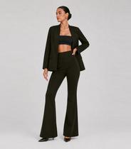 Conjunto Feminino Blazer E Calça Flare Atendencia Verde Conjunto Feminino Blazer E Calça Flare Atendencia Verde