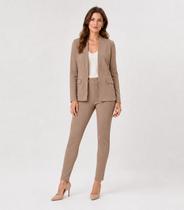 Conjunto Feminino Blazer E Calça Reta Atendencia Bege Conjunto Feminino Blazer E Calça Reta Atendencia Bege