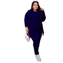 Conjunto Feminino Blusa Calça E Cardigã Kimono 3 Peças Inverno Outono Frio Tecido Premium