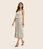 Conjunto Feminino Blusa Com Saia Midi Endless Bege Conjunto Feminino Blusa Com Saia Midi Endless Bege