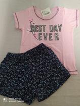 Conjunto feminino blusa com shorts rovitex kids