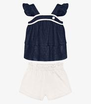 Conjunto Feminino Blusa Com Shorts Trick Nick Azul