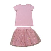 Conjunto Feminino Blusa e Saia Tule Corações 25145 - Rollu