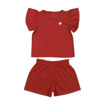 Conjunto Feminino Blusa e Shorts Poá Liso 3391 - Bicho Bagunça