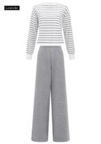 Conjunto Feminino Blusa Listrada e Calça Moletom Lunender 69385 Conjunto Feminino Blusa Listrada e Calça Moletom Lunender 69385