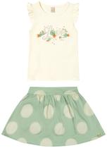 Conjunto feminino blusa love com saia acompanha short 21582 Conjunto feminino blusa love com saia acompanha short 21582