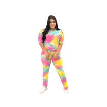 Conjunto Feminino Blusinha Bufante Tie Dye Moda CITD003