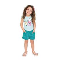 Conjunto Feminino Blusinha Picole C/ Shorts Nº 1 Ao 3