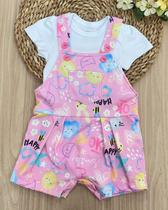 Conjunto feminino body com jardineira happy smile 30026 Conjunto feminino body com jardineira happy smile 30026