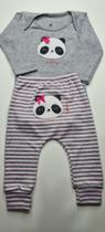 Conjunto Feminino Body Manga Longa e Calça Pandinha - Pillibaby