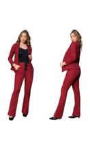 Conjunto Feminino Calça Blazer No Crepe Alfaiataria