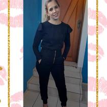 Conjunto feminino calça/blusa camurça suede scuba M Conjunto feminino calça/blusa camurça suede scuba M