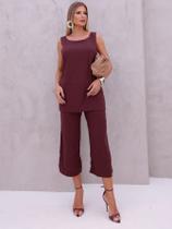 Conjunto Feminino Calça E Blusa Alongada Elegante Conjunto Feminino Calça E Blusa Alongada Elegante