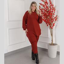Conjunto Feminino Calça e Blusa c/ Capuz Lanzinha Plus Size Conjunto Feminino Calça e Blusa c/ Capuz Lanzinha Plus Size