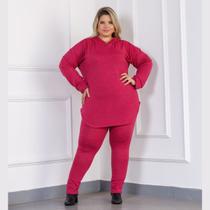 Conjunto Feminino Calça e Blusa c/ Capuz Lanzinha Plus Size Conjunto Feminino Calça e Blusa c/ Capuz Lanzinha Plus Size