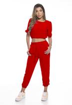 Conjunto Feminino Calça E Blusa Com Touca Varias Cores