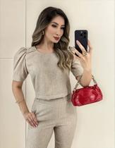 Conjunto Feminino Calça E blusa Linho