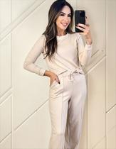 Conjunto Feminino Calça E Blusa Moletinho Comfy Casual