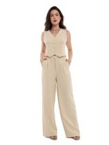 Conjunto Feminino Calça e Colete Alfaiataria, Poliéster com Elastano, Tamanhos P a GG - Con-0064