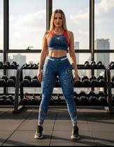 Conjunto feminino calça e top homem aranha