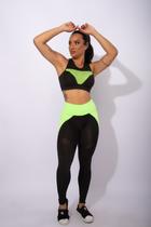 Conjunto Feminino Calça Fitness Cintura Alta Com Detalhe E Top Tela Academia Treino Malhar F7 NEW STYLE Conjunto Feminino Calça Fitness Cintura Alta Com Detalhe E Top Tela Academia Treino Malhar F7 NEW STYLE