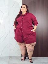 Conjunto Feminino Camisa e Short Manga Longa Plus Size Tamanho Grande 54 ao 60 Conjunto Feminino Camisa e Short Manga Longa Plus Size Tamanho Grande 54 ao 60