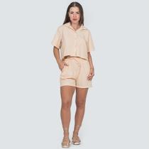 Conjunto Feminino Camisa + Shorts Crepe 5210