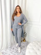 Conjunto Feminino Cardigan 3 Peças Lanzinha Inverno Conjunto Feminino Cardigan 3 Peças Lanzinha Inverno