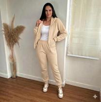 Conjunto Feminino Casual Moletom Premium de Zíper Blusa e Calça / Conjunto Moletom Treino e Lazer